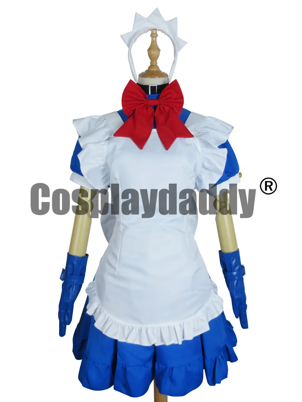 

Ikkitosen Battle Vixens Shimei Ryomou Blue Maid Dress Outfit Cosplay Costume