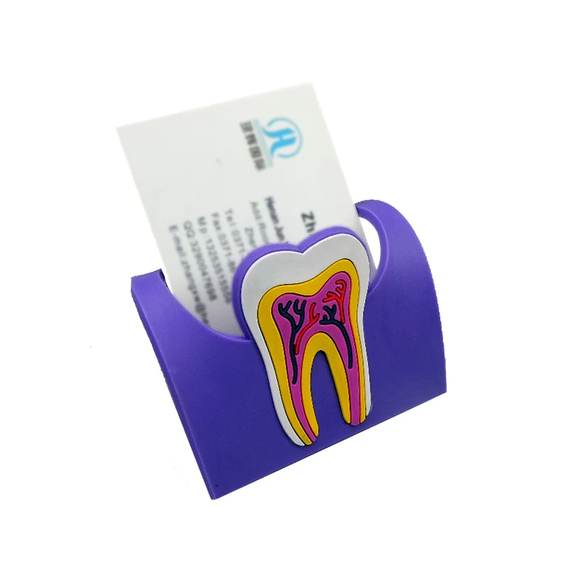 1pc Dentist Gift Cute Card Holder For Dental Clinic Colorful Rubber Teeth Molar Shape Phone Card Name Storage Holder