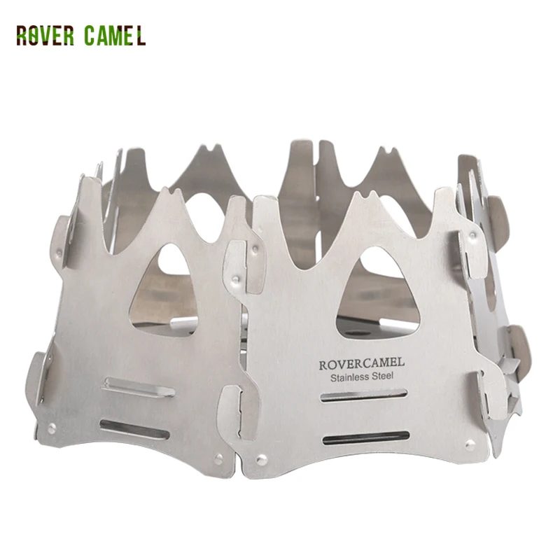 Rover Camel Hexagon backpacking wood stove Camping Wood Stove Portable Outdoor Folding stainless steel Wood Stove Burning