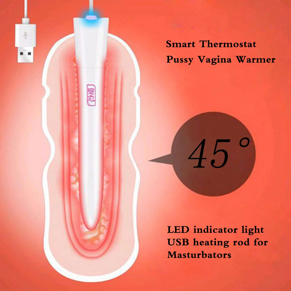 Thermostat USB Heating Stick Accessories for Artificial Vaginal Pussy Warmer Male Masturbator Men Women Dildos Heated Sex Toys