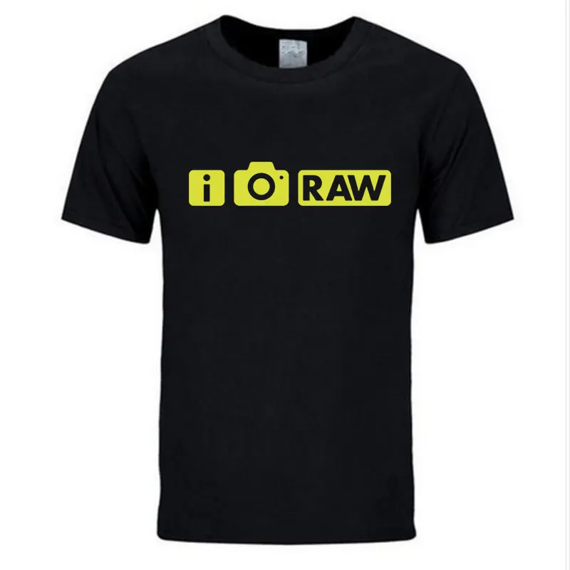 2019 summer  Casual Brand Clothing I Shoot RAW Funny photo photographer camera Tshirt Men Cotton Short Sleeve T-shirt Top