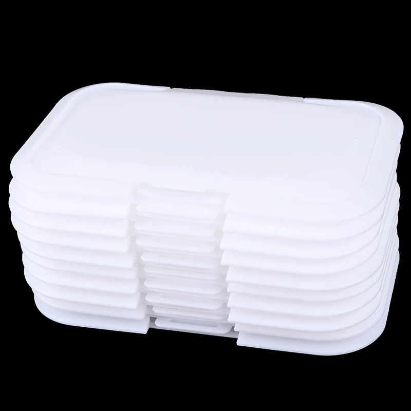 Toallitas húmedas reutilizables portátiles para bebés, tapa de caja de pañuelos húmedos para niños, toallitas móviles, tapa de papel húmedo, 1, 5, 10 piezas