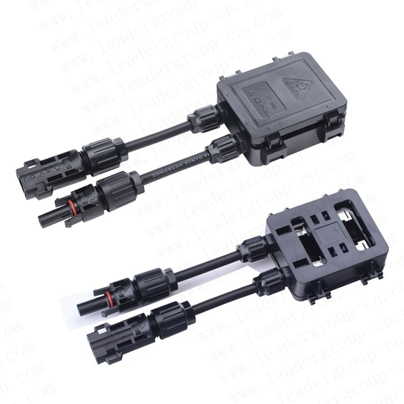 10 pcs/lot High quality 2 way PV Junction Box with 2.5mm2 Cable Solar Module Junction Boxes and IP67 Connector