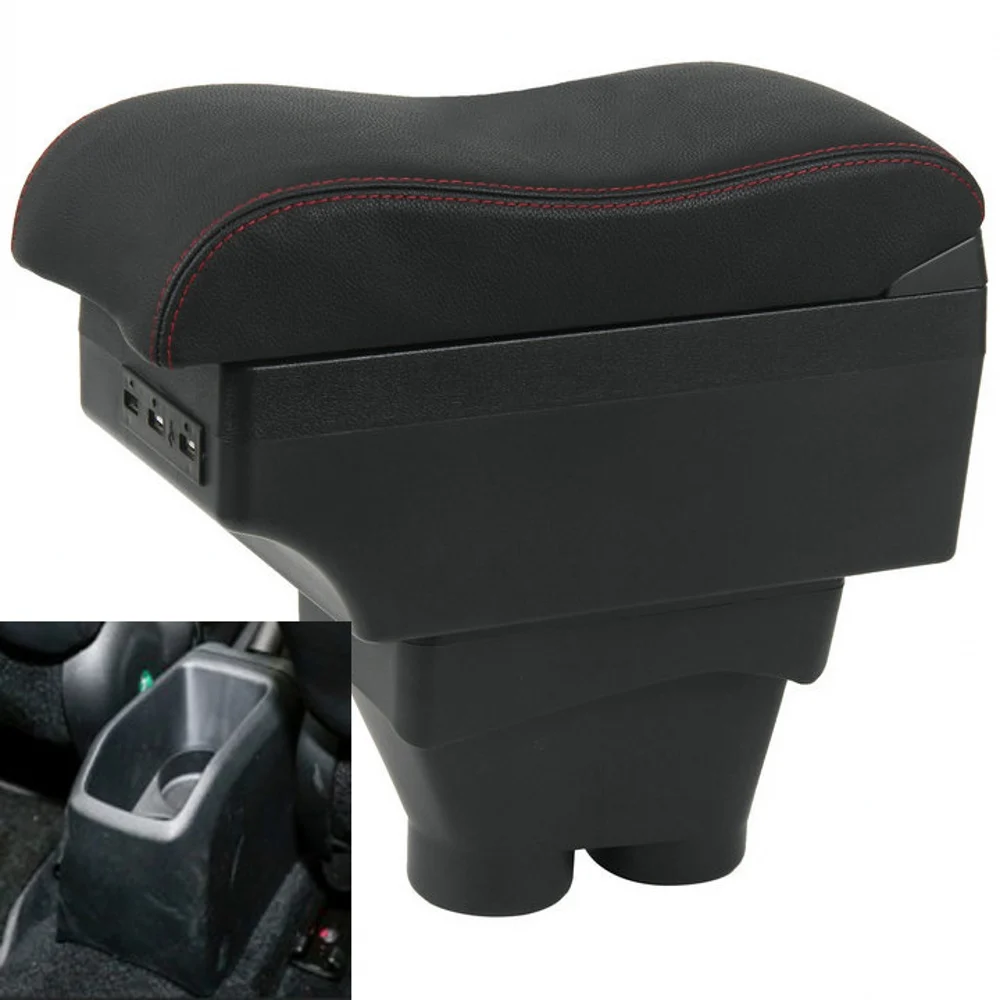 

For Car Peugeot 208 Armrest Box Car Center Console Storage Space Case Elbow Rest with Cup Holder USB Interface