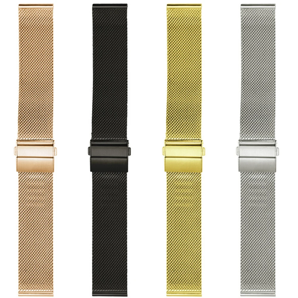 Zhangeer Quick Release Milanese Strap Stainless Steel Mesh Watchbands 16mm 18mm 20mm 22mm With Double Press Butterfly Clasp
