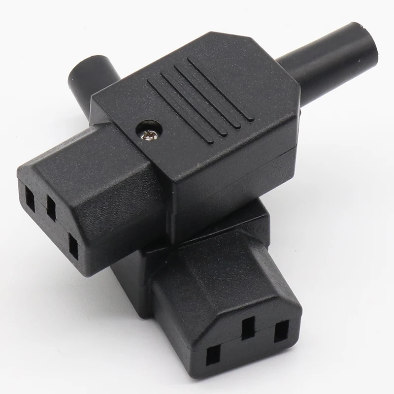 10 pcs 2017New Wholesale Price Black IEC 320 C13 Female Plug Rewirable Power Connector 3pin Socket 10A /250V