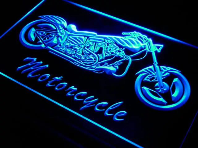 i642 Motorcycle Bike Sales Services LED Neon Light Light Signs On/Off Switch 20+ Colors 5 Sizes