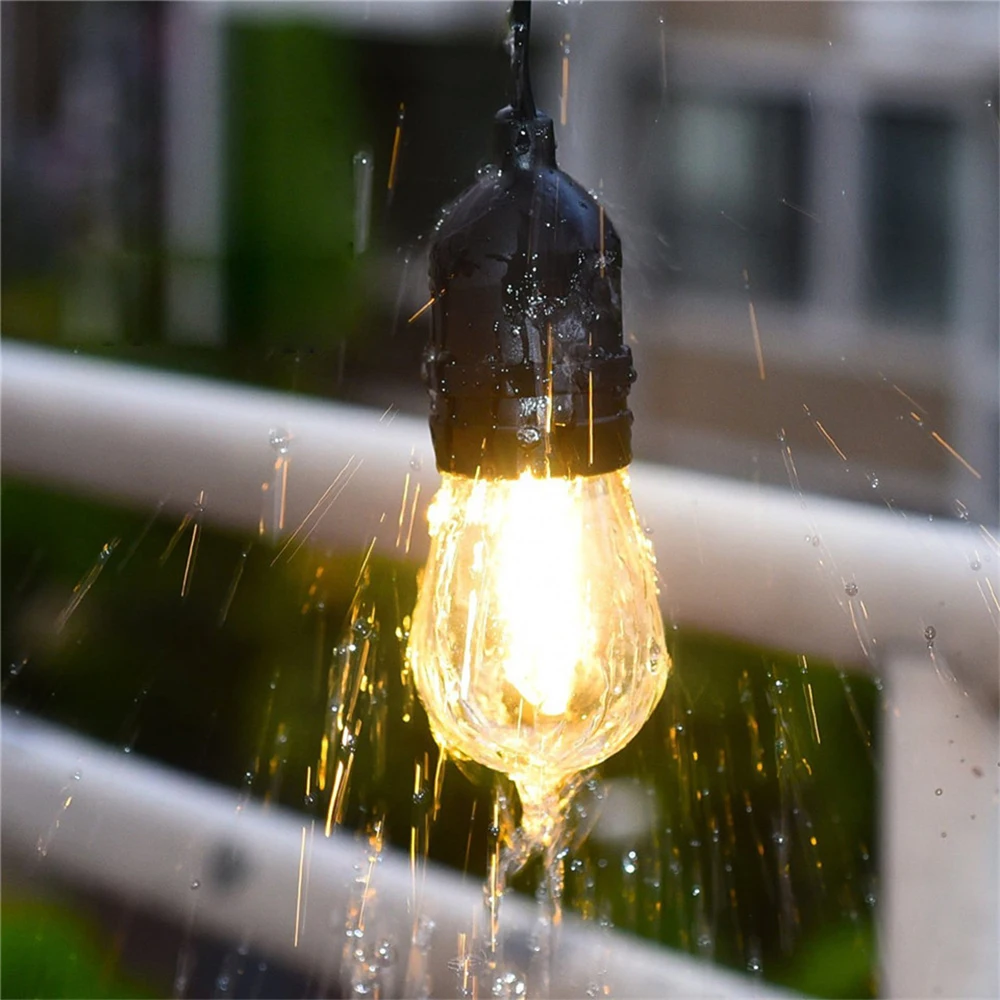 S14 LED String Lights E27 Retro Edison Filament Bulb Outdoor Christmas Decoration Garlands  Patio porch lights