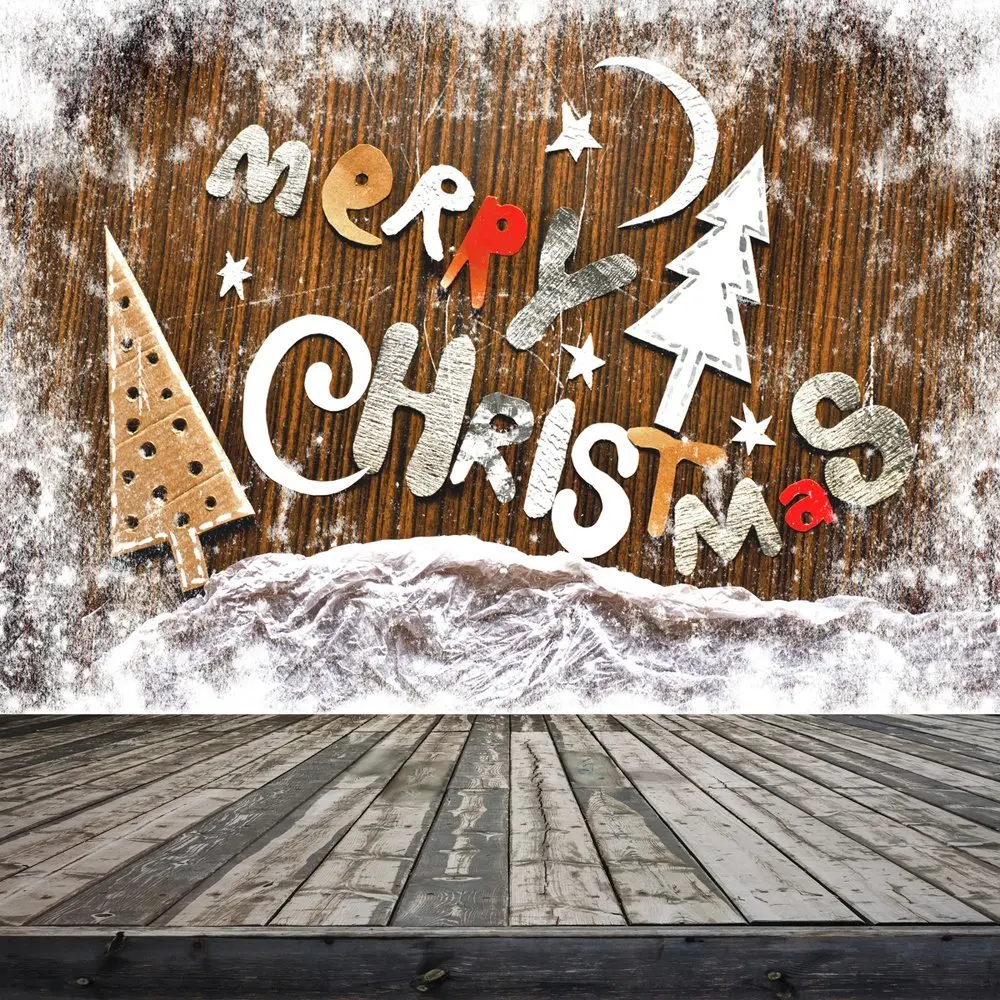 Fondo de Capisco para fotografía árbol de Navidad nieve niños pared de madera piso telón de fondo sesión fotográfica estudio fotográfico profesional