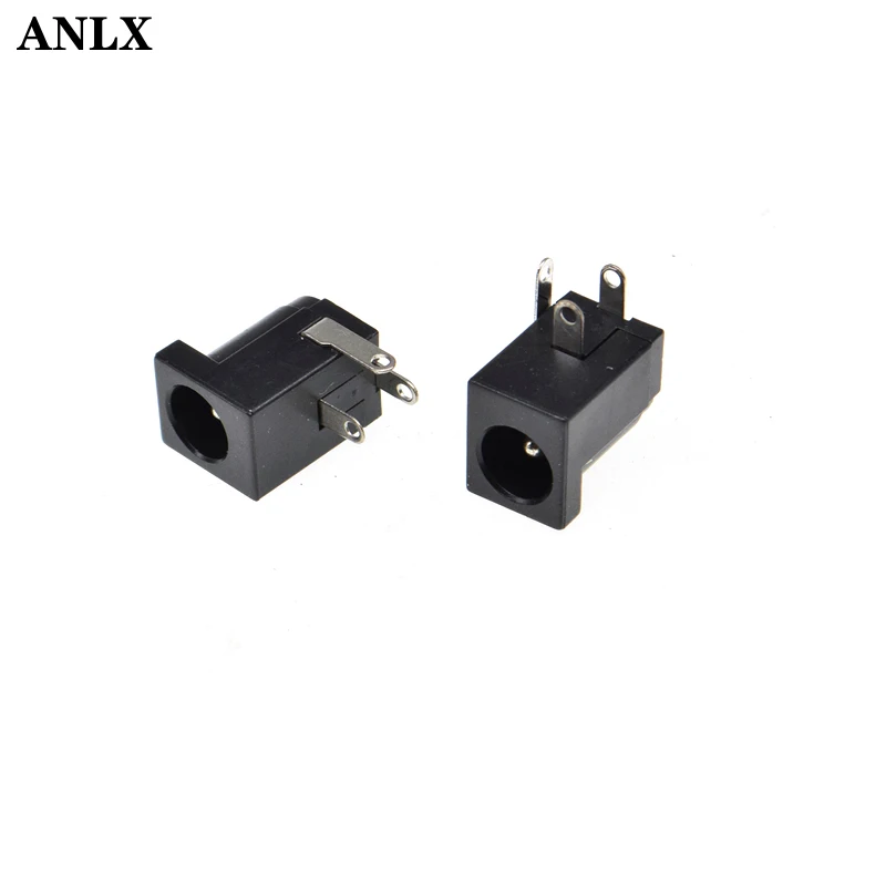 10PCS/Lot DC-005 Black DC Power Jack Socket Connector DC005 5.5*2.1mm 5.5*2.5 2.1 socket Round the needle