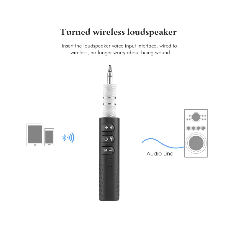 VAORLO Bluetooth Receiver AUX 3.5mm Jack Handsfree Bluetooth Car Kit Music Audio Wireless Transmitter Adapter For Car Headphones