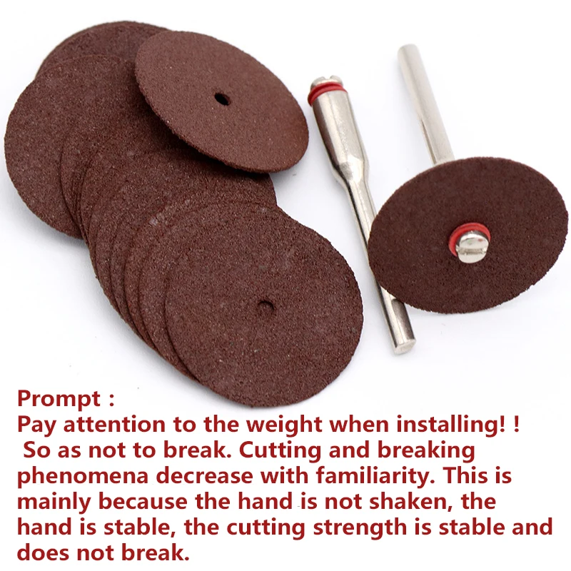 36pc 23mm Resin Cutting Wheel Disc + 1pc Rod Cutting Circular Saw Blade Electric Grinding Accessories Rotary Tool For Wood Metal