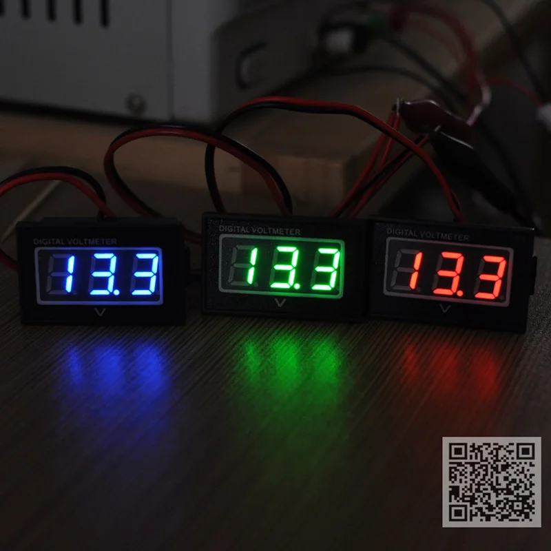 

V40 0.4inch DC 2.5-30V Green Red display Digital voltmeter battery monitor digital voltmeter panel meter voltage detetor