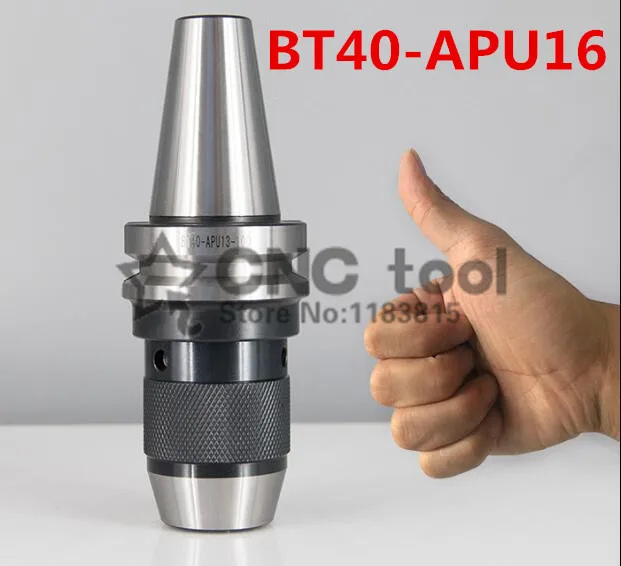 New BT40 APU16 Integrated keyless self tight Drill chuck for milling lathe Range:3-16mm