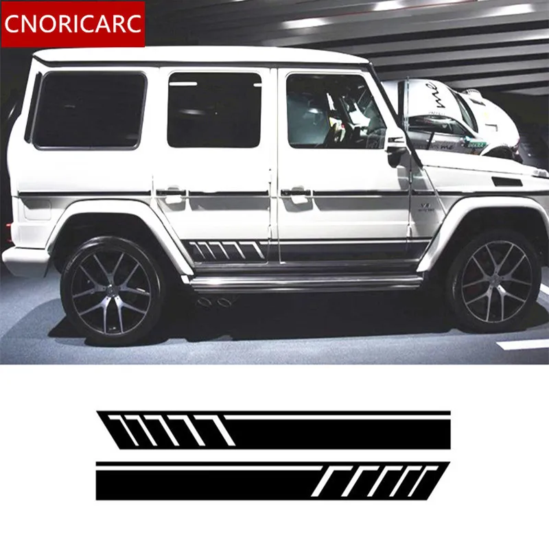 

CNORICARC Автомобильная боковая юбка Наклейка на тело модифицированные индивидуальные спортивные стильные виниловые наклейки для Mercedes Benz G-class G500 G55 W463
