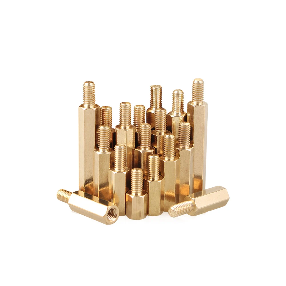 30pcs/lot Gold Color screw Single Head Copper Hexagon Type Security  M3*11+6-M3*18+6