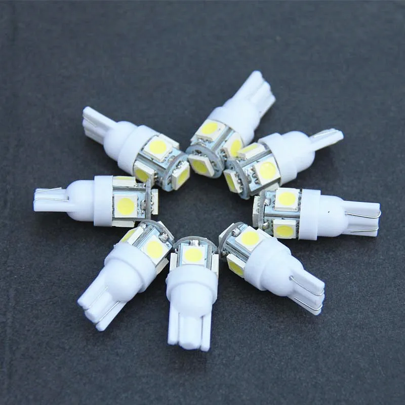 2pcs T10 W5W 194 168 2825 T10 led Wedge 5smd 5050 Replacement Reverse Signal Trunk Parking Lights Lamp White Light Bulb