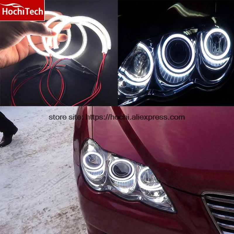 HochiTech Ultra bright SMD white LED angel eyes  ring kit daytiem running light DRL For Toyota Mark X Mark-X REIZ 2004-2009