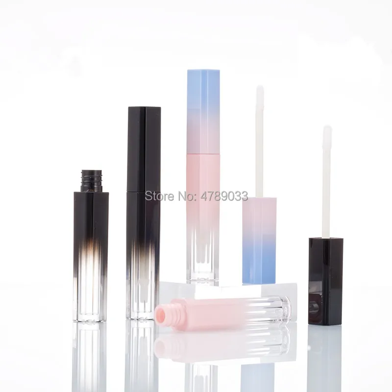 10/30pcs Gradient Pink/Black Empty Lip Gloss Tube Lips Balm Bottle Brush Container Mini Refillable Lipgloss Bottles Beauty Tool