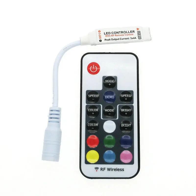 DC5-24V Mini 17 klucz pilot bezprzewodowy rf 3528 5050 RGB taśmy LED światła