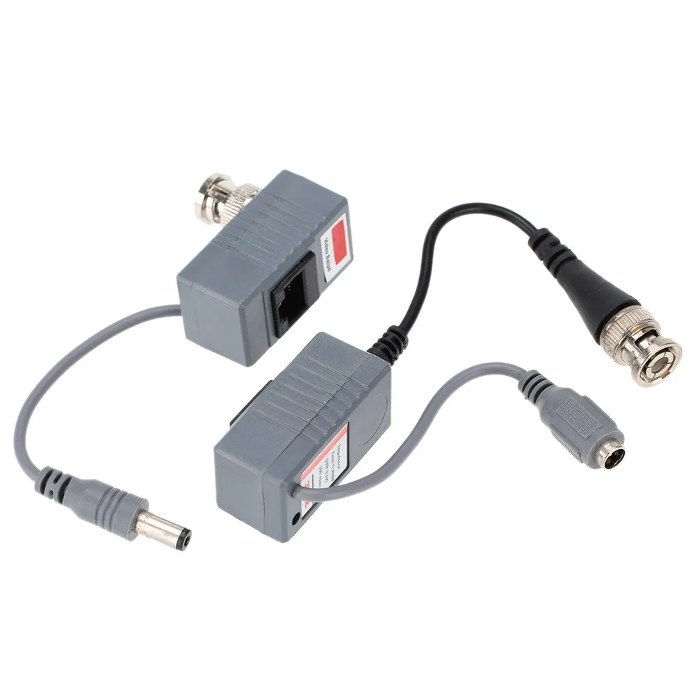 CCTV Câmera Vídeo Balun Transceiver, BNC UTP RJ45, Power over CAT5, 5E, 6 Cabo