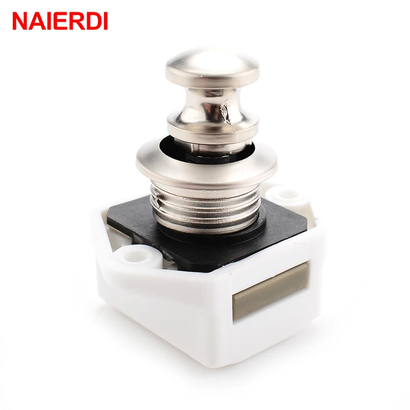NAIERDI 20mm Camper Car Push Lock Diameter RV Caravan Boat Motor Home Cabinet Drawer Latch Button Locks For Furniture Hardware