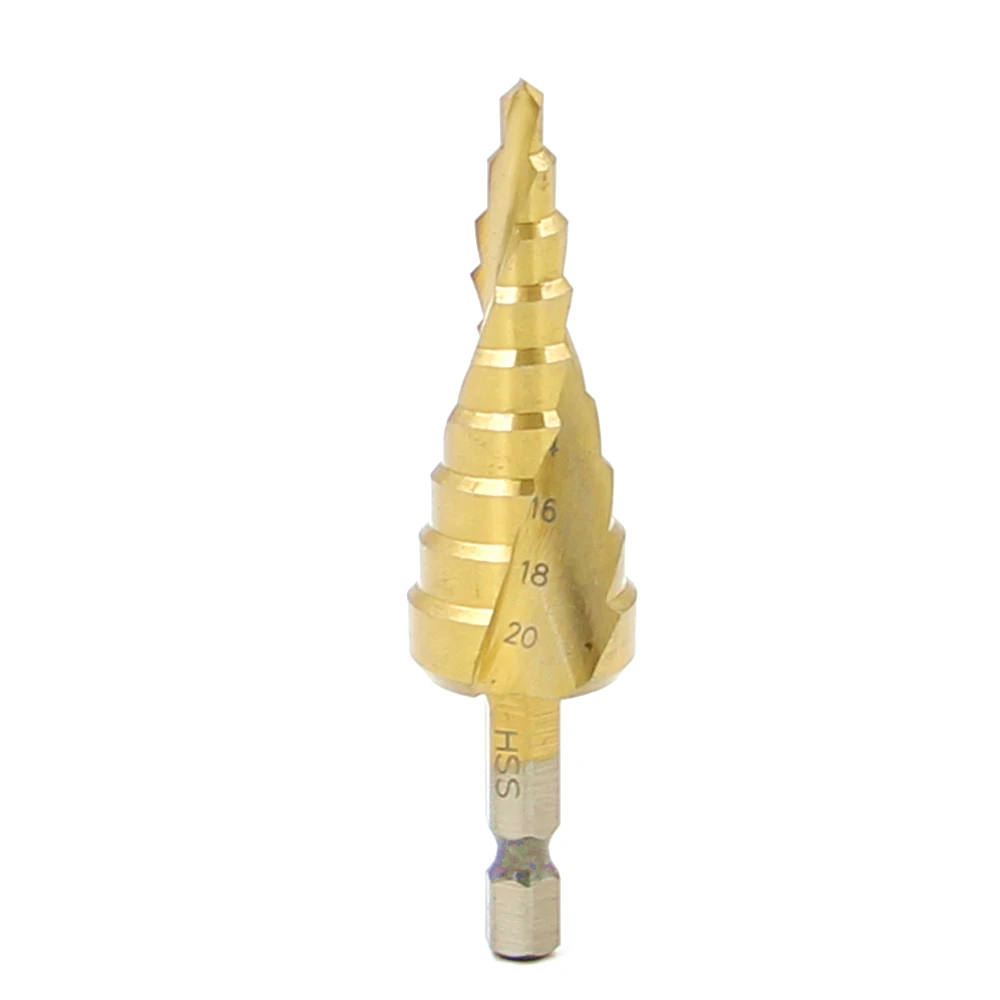 HSS 9 Steps Drill Bits 4mm-20mm Spiral groove Power Tools 1/4