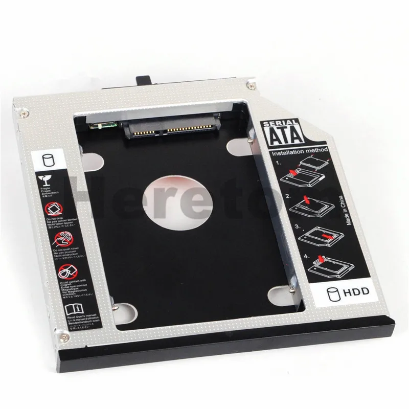 SATA to SATA 12.7mm 두 번째 하드 드라이브 SSD 어댑터 Optibay IBM Thinkpad T420 T520 W520 W510 T510 DVD CD-ROM 광학 베이