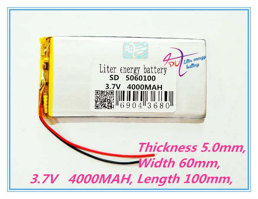 5060100 3.7v 4000mah tablet battery Polymer battery 3.7V elf U25GT 7 Inch / DVD polymer battery Rechargeable bat