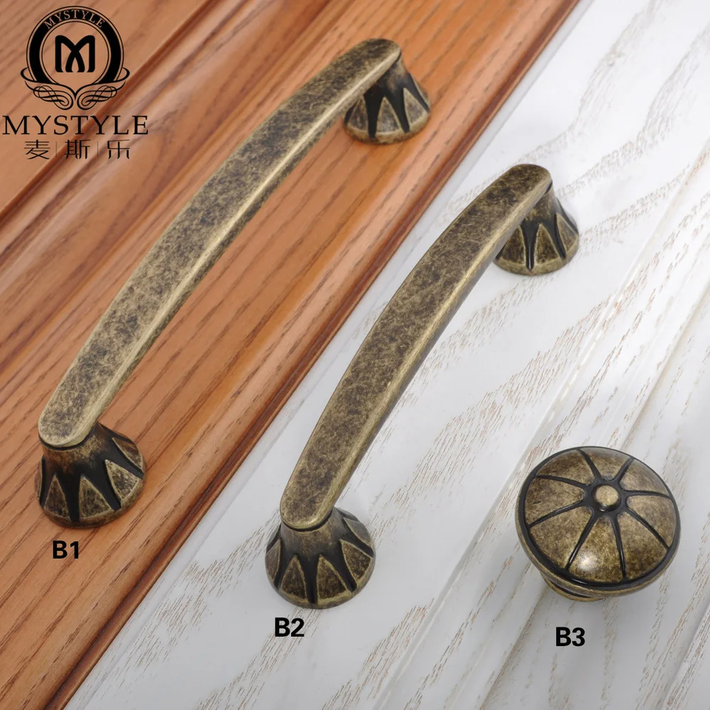 The new European-style antique wardrobe door handle pastoral American cupboard door handle drawer cabinet door handle hole