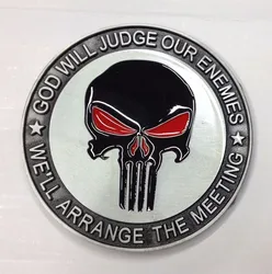 The Skull belt buckle, God will judge our enemies brand new condition with continous stock