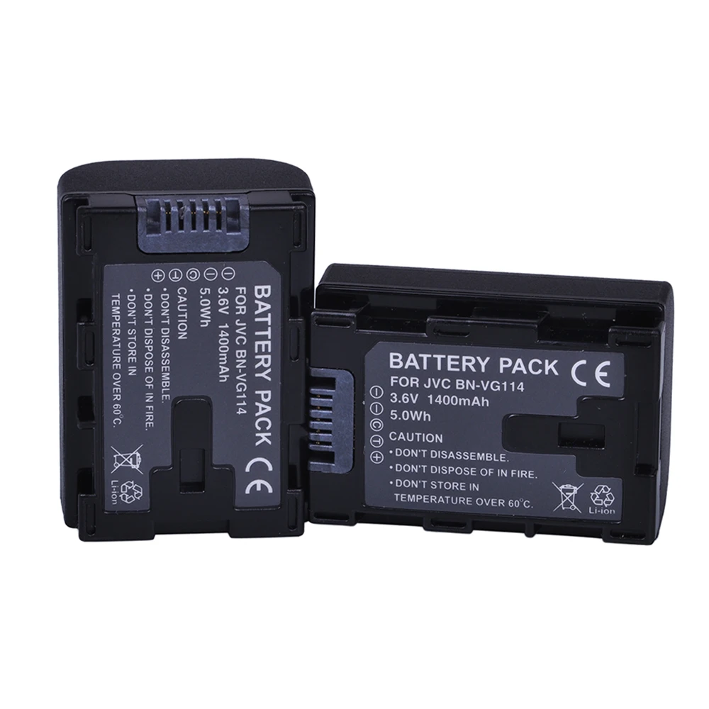 

Batmax 2pcs 1400mAh BN-VG114 BN VG114 BNVG114 Camera Battery for JVC GZ-E100 GZ-EX210 GZ-EX250 GZ-EX215 GZ-EX515