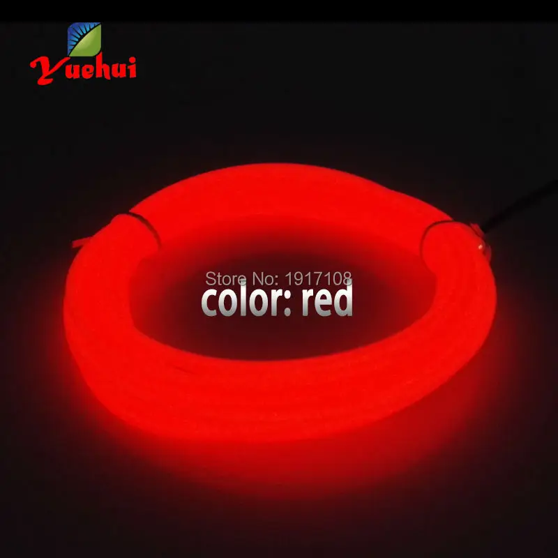 Powered By DC-5V With 2Meter 10 Colors EL Wire Tube Rope Battery Powered Flexible Neon Cold Light Car Party Wedding Decoration