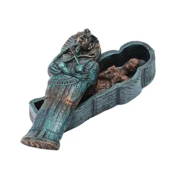 New Resin Figurine Egyptian Mummy In Coffin Home Office Desk Decor Fish Tank Ornament Halloween Party Decoration Dropshipping