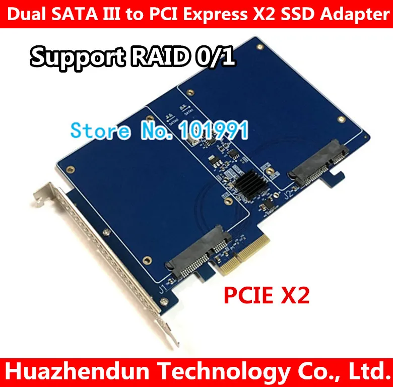 

Universal Marvell 88SE9230 High Speed Dual SATA III to PCI Express X2 SSD Adapter card RAID card expansion card RAID 0/1