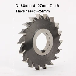 Three straight tooth blade cutter 1pc 80mm*4*5*6*7*8*10*12*14*16*18*20 High speed steel hot sale milling cutter