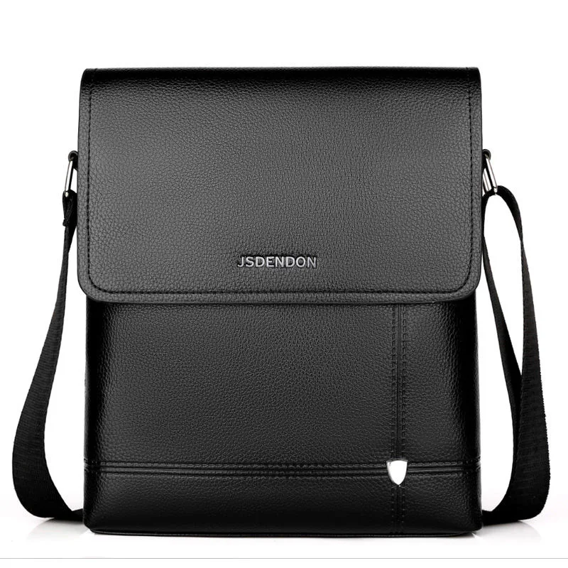 New Business Travel Men\'s PU Solid Color Large Capacity Messenger Bag Classic Design Casual High Quality Messenger Bag