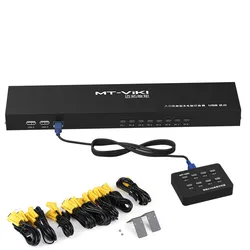 8 Port inteligentny przełącznik KVM instrukcja klucz naciśnij VGA USB przewodowy pilot zdalnego rozszerzenia przełącznik 1U konsoli z oryginalnego kabla 801UK-L