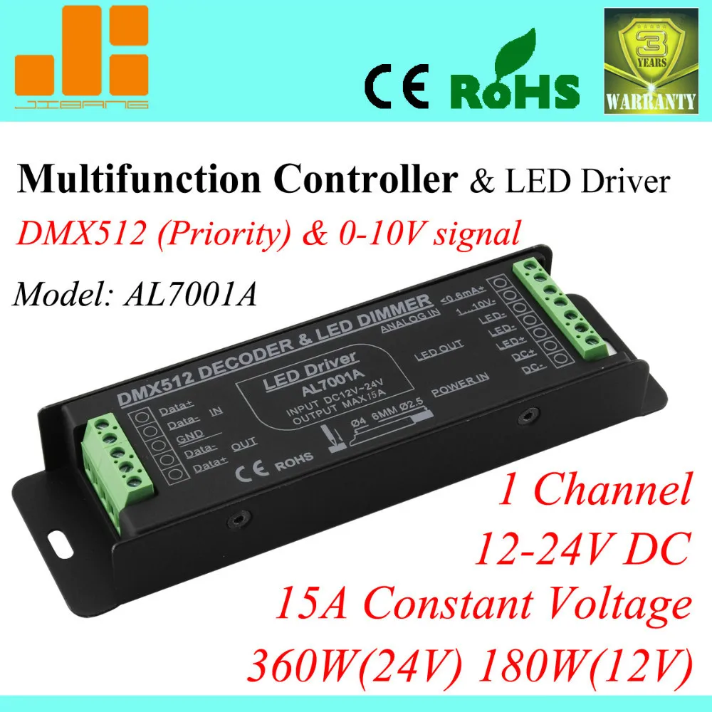 

Free Shipping Top Selling Multifunctional pwm driver, DMX dimmable drive & 0-10V dimmable, 1CH LED driver 15A 380W pn:AL7001A