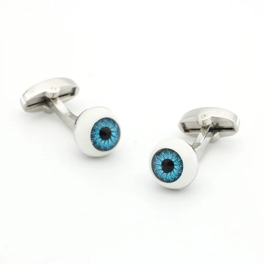 iGame New Arrival Evil Cuff Links Blue Color Eye Design Quality Brass Material Cufflinks Wholesale & Retail