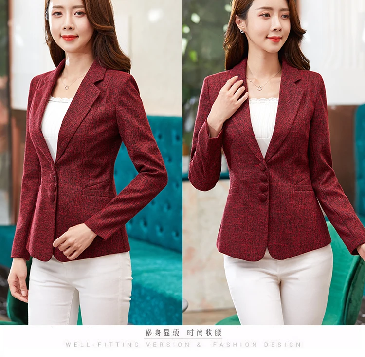 The New high quality Autumn Spring Women\'s Blazer Elegant fashion Lady Blazers Coat Suits Female Big S-5XL code Jacket Suit T956