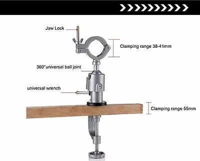 Clamp Dia 38-40mm Aluminum Universal Electric Drill Holding Holder Bracket Dremel Grinder Rack Stand Grinder for Woodworking