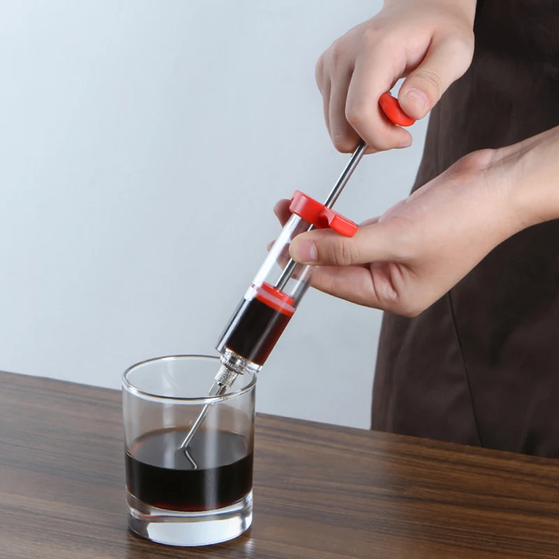 Multi - function Condiment syringe flavoring condiment red wine syringe meat injectors 21.5*7*3.5CM