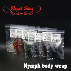 Royal Sissi 4meters pack 1/8'' nymph body wrap strips elastic scud back fly tying materials for stonefly &dragonfly nymph flies