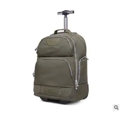 Double Use Travel Boarding bag on wheels trolley travel cabin luggage suitcase nylon wheeled travel backpack bag Travel Duffle