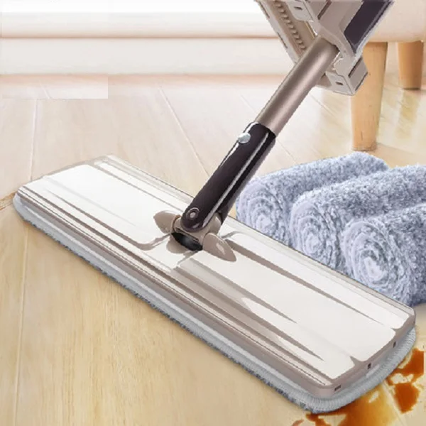 Free hand washing flat mop home mopping artifact rotating wood flooring ground  support lazy mop rack