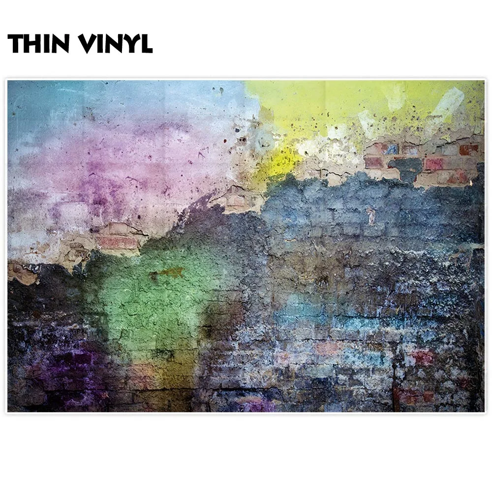 Allenjoy 사진 배경 오래 된 페인트 다채로운 벽돌 벽 배경 photocall 사진 스튜디오 촬영 photobooth 배너