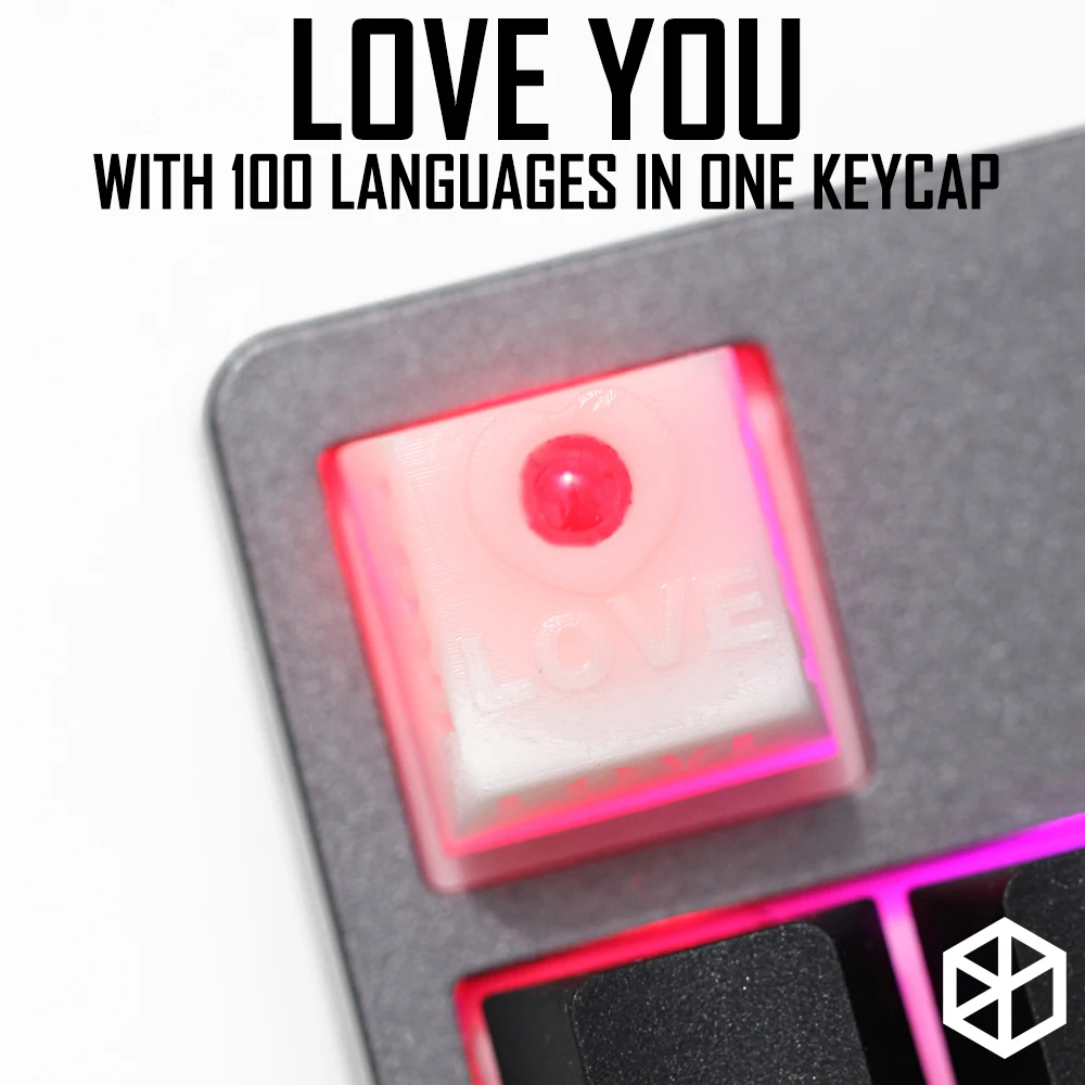 

Novelty Shine Through Keycaps 3d printed print printing pla 100 kind love custom mechanical keyboards light Cherry MX compatible