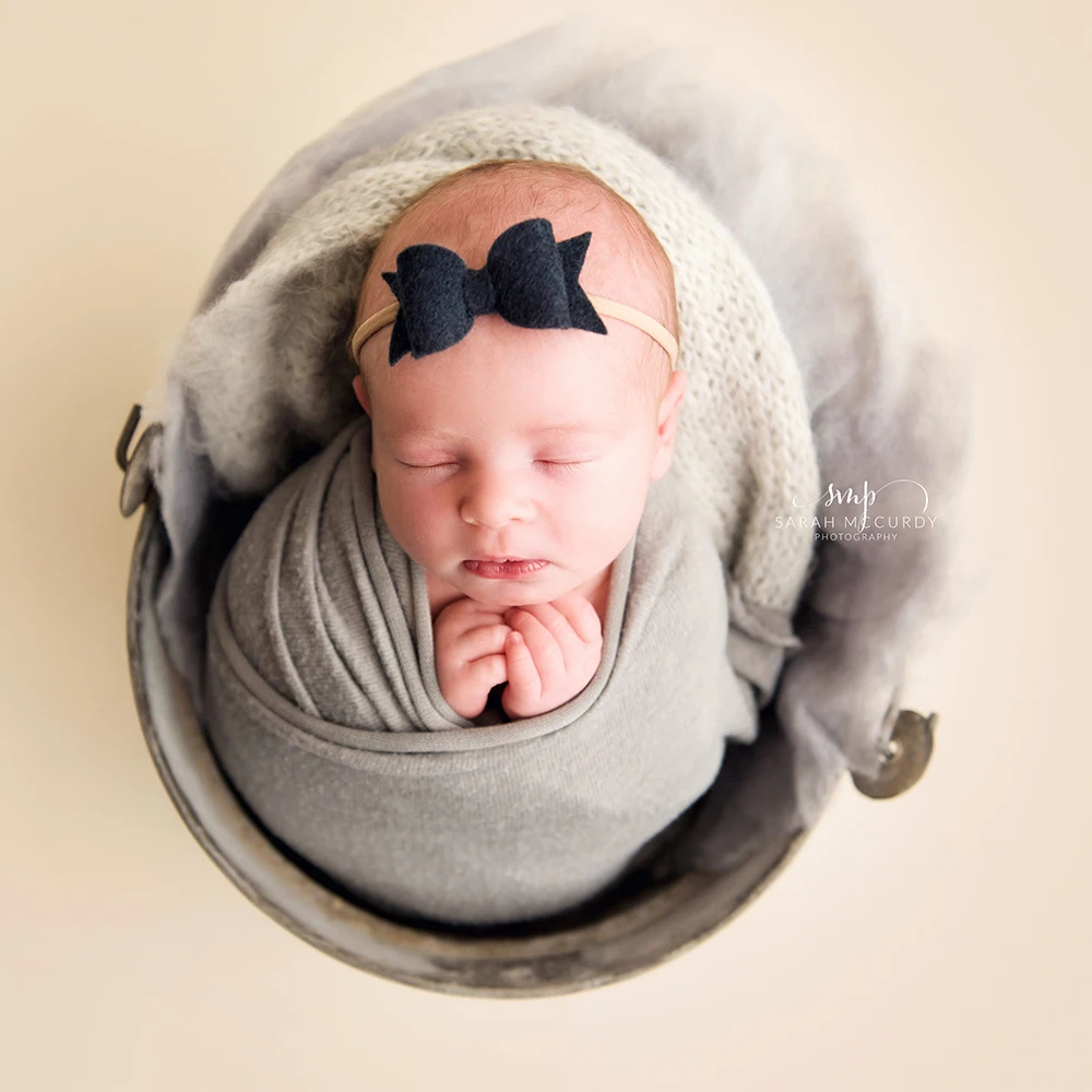 Don&Judy Handcraft 100% Wool Felted Round Blanket Baby Photo Shoot Set Basket Stuffer Newborn Little Infant Photography Prop