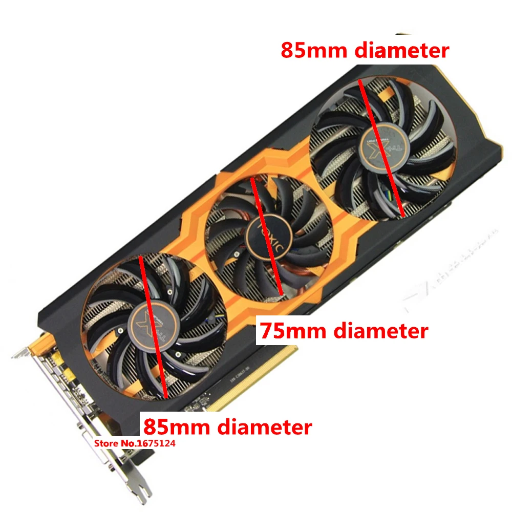 3Pcs/Set Graphics Card Fan VGA Cooler For Sapphire R9 270X/280X/290/290X VAPOR-X OC TOXIC Video Card